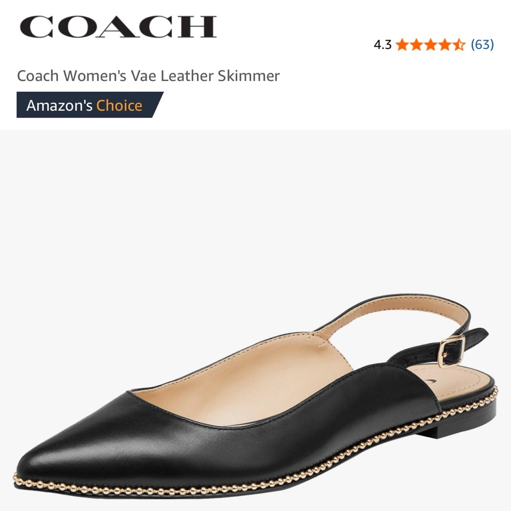 COPY - Worn Once Vae Leather Skimmer Flat From Coach